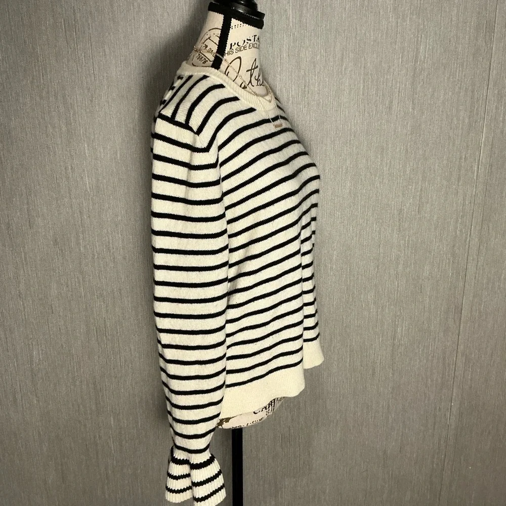 J. Crew Striped Black and White Women's Sweater Size Medium